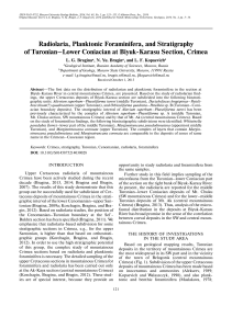 Radiolaria, Planktonic Foraminifera, and Stratigraphy of Turonian