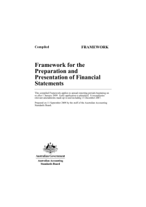 Framework for the Preparation - Australian Accounting Standards