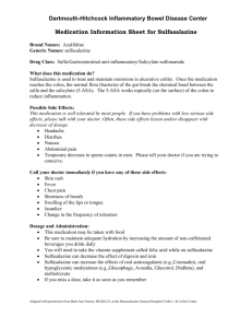Medication Information Sheet for Sulfasalazine - Dartmouth