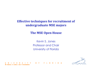 Effective techniques for recruitment of undergraduate MSE majors