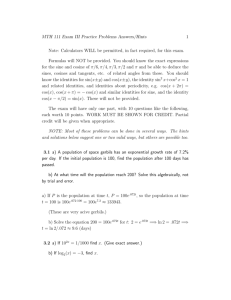 Practice problem answers for Exam III Fall 08