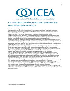 Curriculum Development and Content for the Childbirth Educator