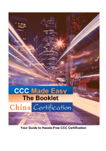 CCC Made Easy - China Certification