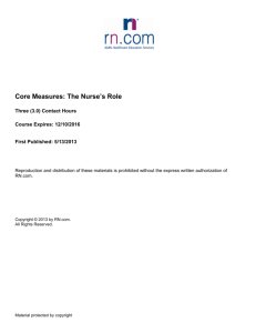 Core Measures: The Nurse's Role