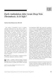 Early Ambulation After Acute Deep Vein Thrombosis