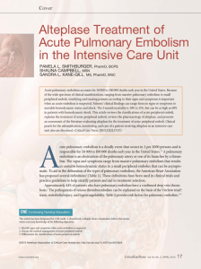 Alteplase Treatment of Acute Pulmonary Embolism