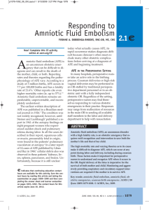 Responding to Amniotic Fluid Embolism