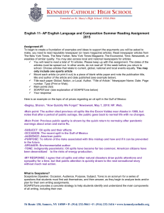 Summer Reading English 11 AP Lang 2015