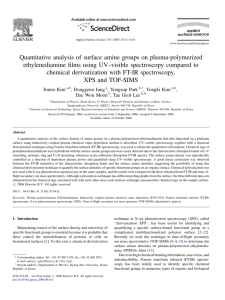 Quantitative analysis of surface amine groups on plasma