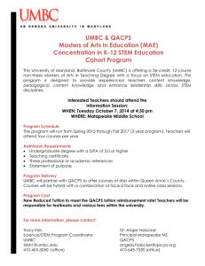 UMBC & QACPS Masters of Arts in Education