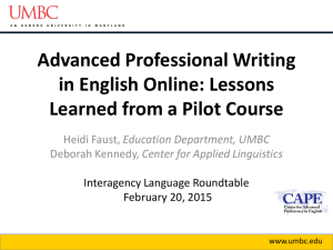 Advanced Professional Writing in English Online: Lessons