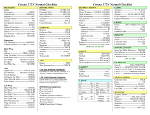 Cessna 172N Normal Checklist Cessna 172N Normal Checklist