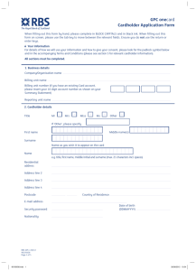 GPC onecard Cardholder Application Form