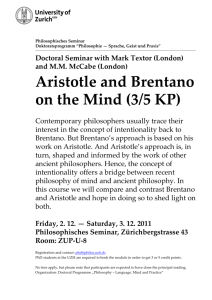 Aristotle and Brentano on the Mind (3/5 KP)