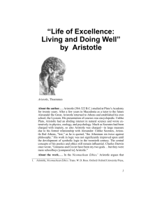 “Life of Excellence: Living and Doing Well” by Aristotle