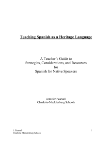 Teaching Spanish as a Heritage Language