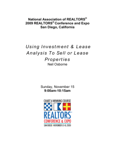 Using Investment & Lease Analysis To Sell or Lease