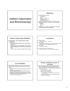 Indirect Calorimetry and Bronchoscopy