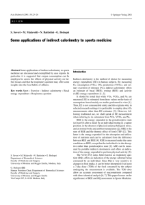 Some applications of indirect calorimetry to sports