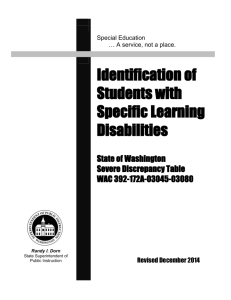 Identification of Students with Specific Learning Disabilities