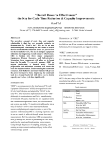the Key for Cycle Time Reduction & Capacity Improvements