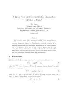 A Simple Proof for Recoverability of l1