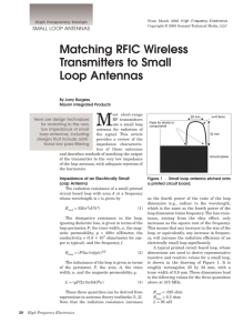 Matching RFIC Wireless Transmitters to Small Loop Antennas