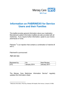Pabrinex - Mersey Care NHS Trust