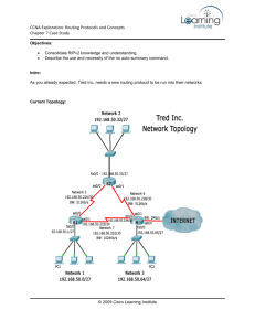 CCNA Exploration: Routing Protocols and Concepts Chapter 7 Case