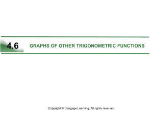 4.6 GRAPHS OF OTHER TRIGONOMETRIC FUNCTIONS