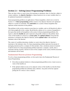 Solving Linear Programming Problems