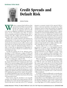 Credit Spreads and Default Risk - Hymas Investment Management Inc.