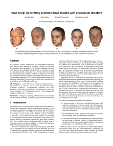 Generating animated head models with anatomical structure