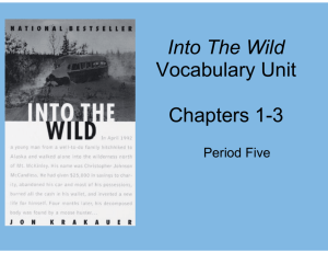 Into The Wild Vocabulary Unit Chapters 1-3
