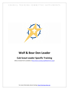 Wolf & Bear Den Leader - Rolling Hills District