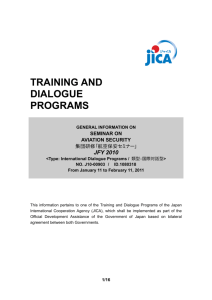TRAINING AND DIALOGUE PROGRAMS