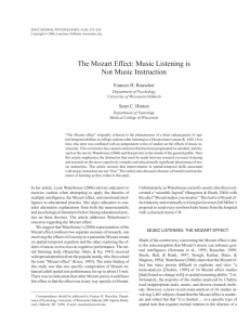The Mozart Effect: Music Listening is Not Music Instruction