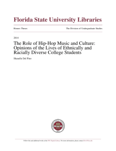 The Role of Hip-Hop Music and Culture: Opinions of the Lives of
