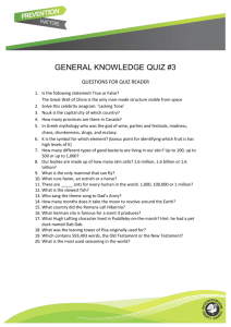 Prevention Matters general knowledge quiz #3