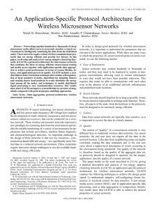 An application-specific protocol architecture for wireless