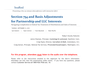 Section 754 and Basis Adjustments for Partnership and LLC Interests