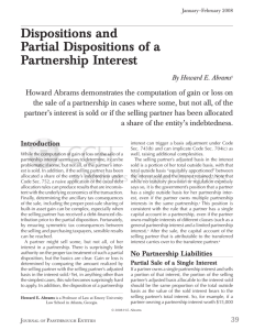 Dispositions and Partial Dispositions of a Partnership