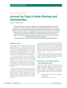 Income Tax Traps in Estate Planning and Administration