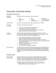 EVALUATION: PSYCHIATRIC HISTORY