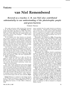 van Niel Remembered