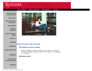 Rutgers University Libraries - Institutional Research and Academic