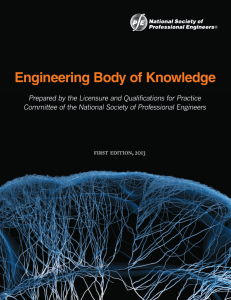 Engineering Body of Knowledge - National Society of Professional