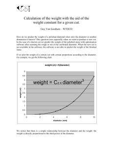 weight = Cd X diameter