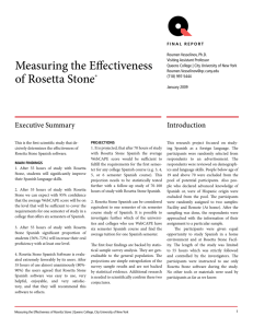 Measuring The Effectiveness Of Rosetta Stone ®