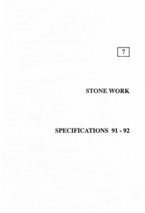 STONE WORK SPECIFICATIONS 91 - 92